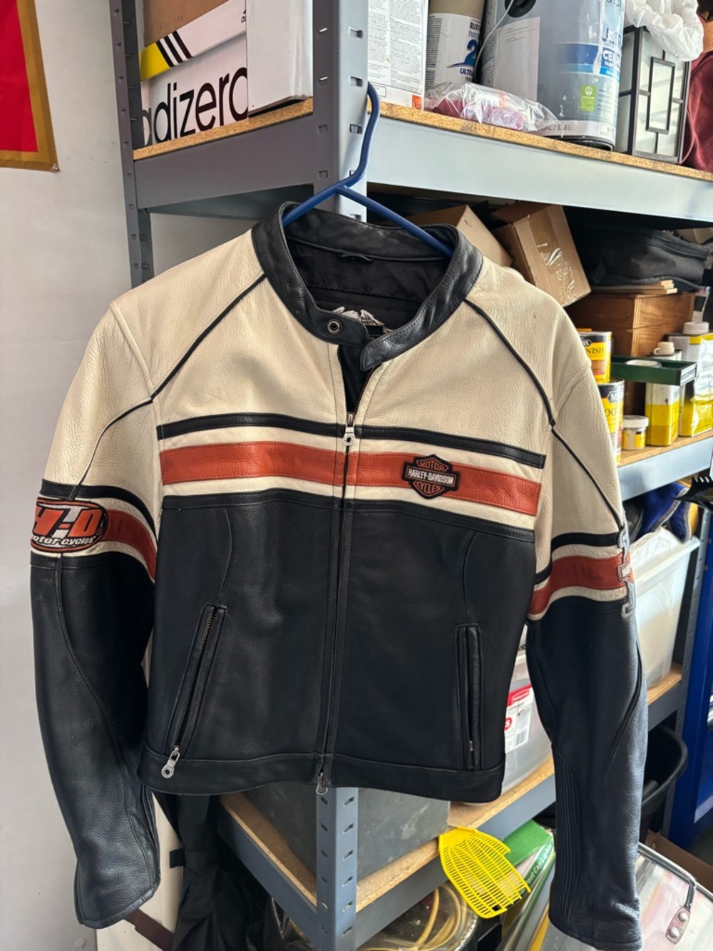 Harley-Davidson Black, Cream Leather Jacket